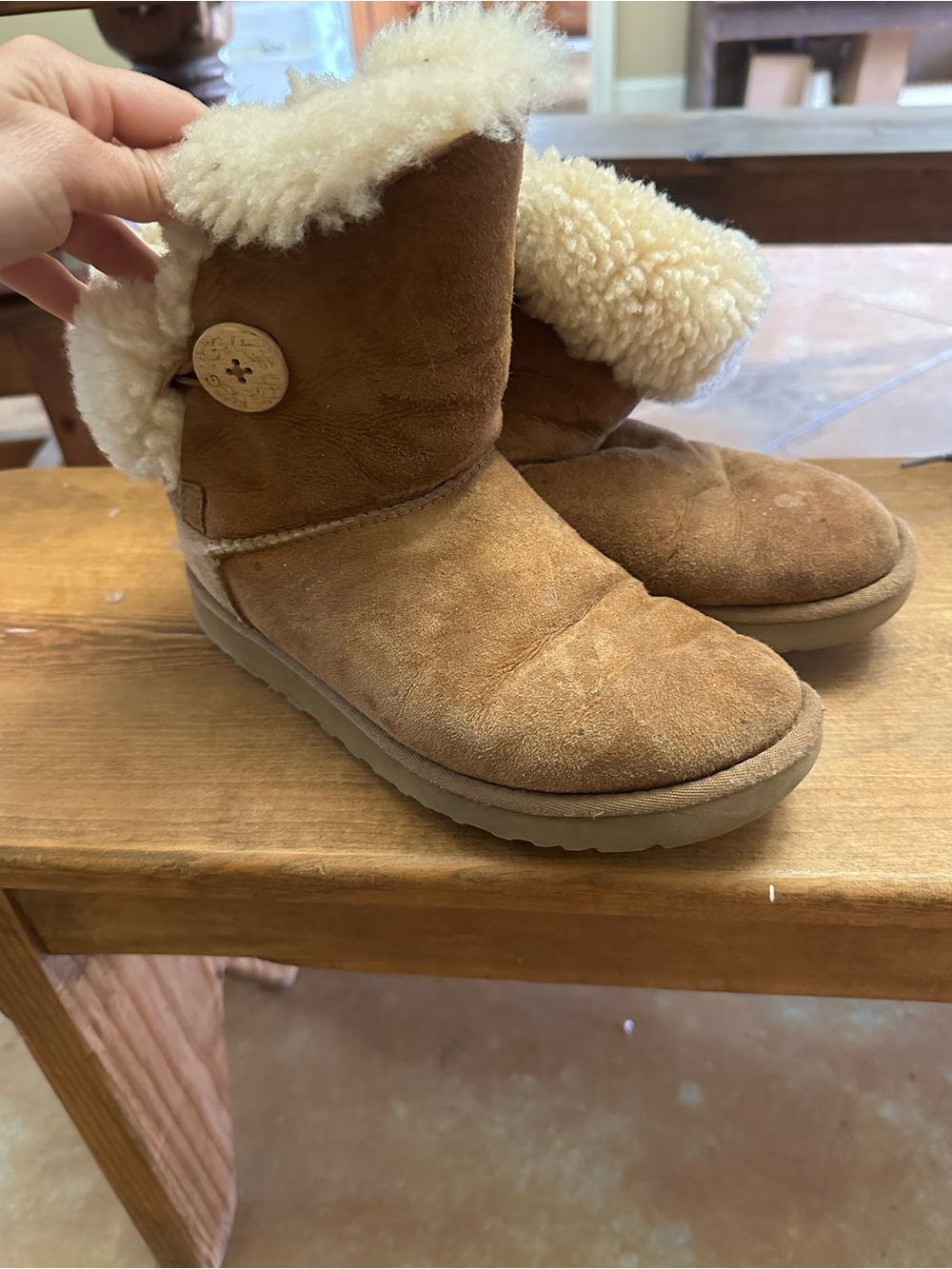 UGG Chestnut Shearling Button Booties